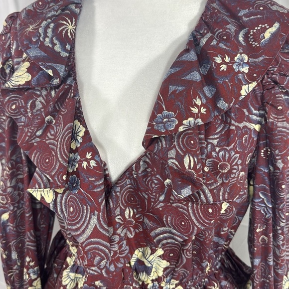 Ulla Johnson Lola Floral Tiered Minidress Heliotrope - Size 6 - Picture 3 of 11